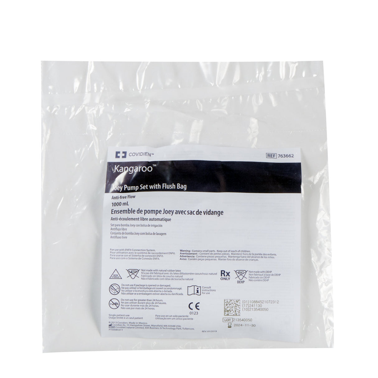 Enteral Feeding Pump Flush Bag Set without ENFit® Transitional Adapter Kangaroo™ Joey 1000 mL PVC NonSterile - BeHope