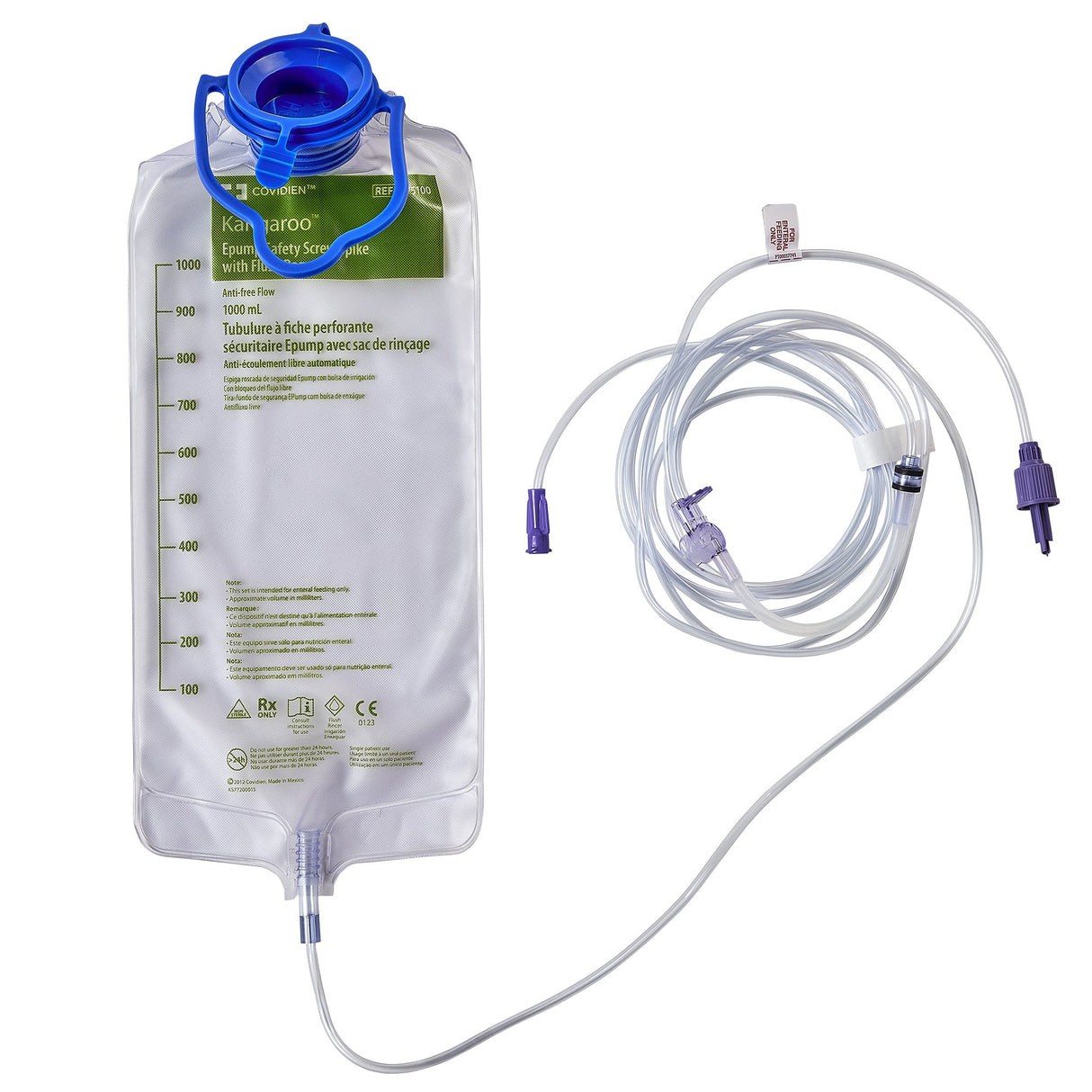 Enteral Feeding Pump Flush Bag Set without ENFit® Transitional Adapter Kangaroo™ ePump™ 1000 mL PVC NonSterile - BeHope