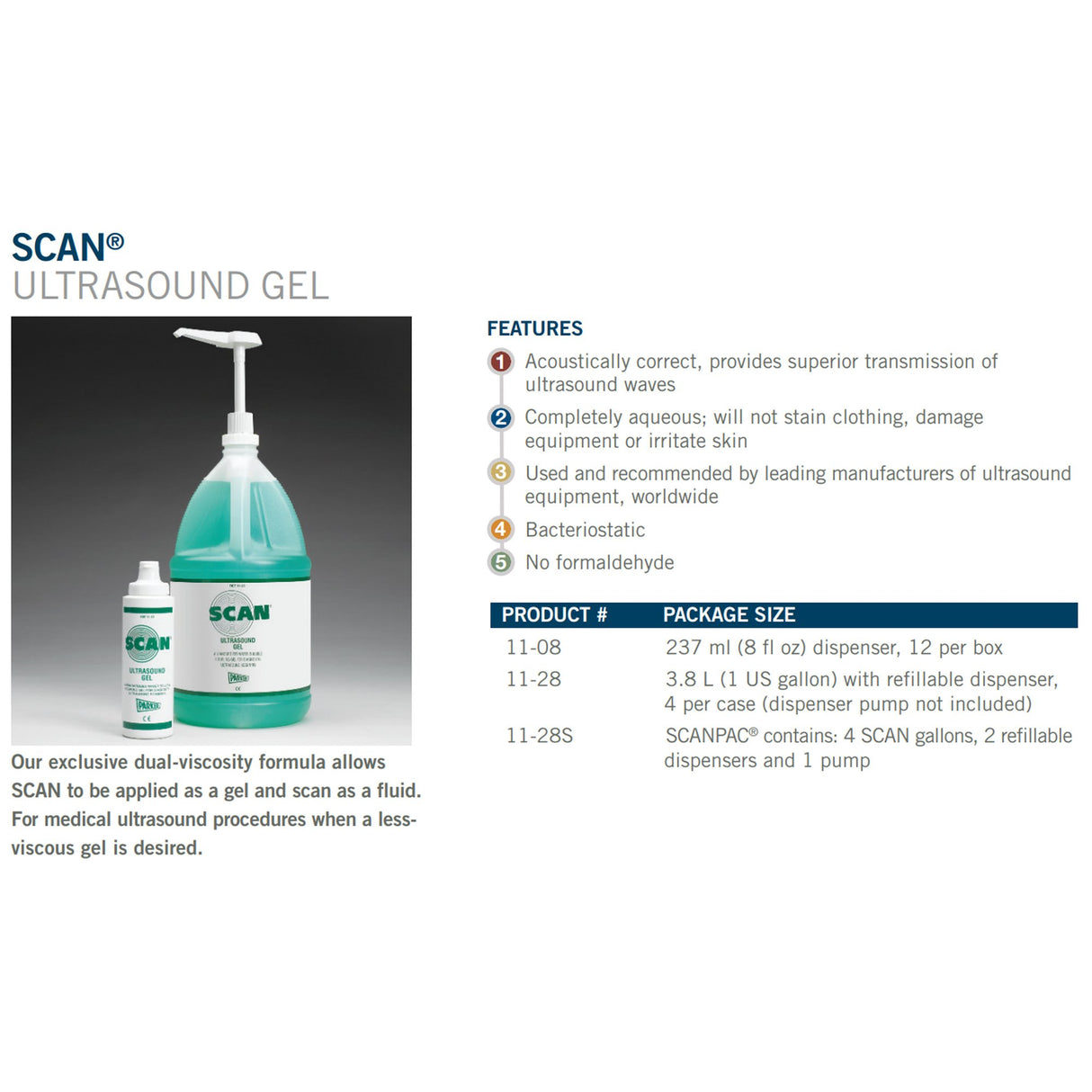 Ultrasound Gel Scan® Medium Viscosity 1 gal. Pump Bottle NonSterile - BeHope