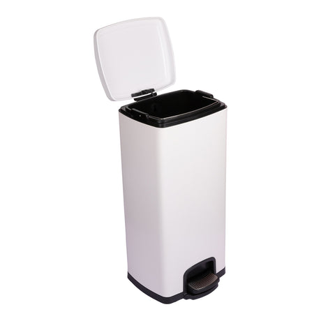 Trash Can McKesson 32 Quart / 8 gal. White Metal Square - BeHope