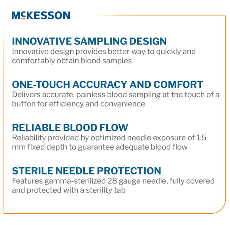 Safety Lancet Mckesson Retractable Push Button Activation Finger - BeHope