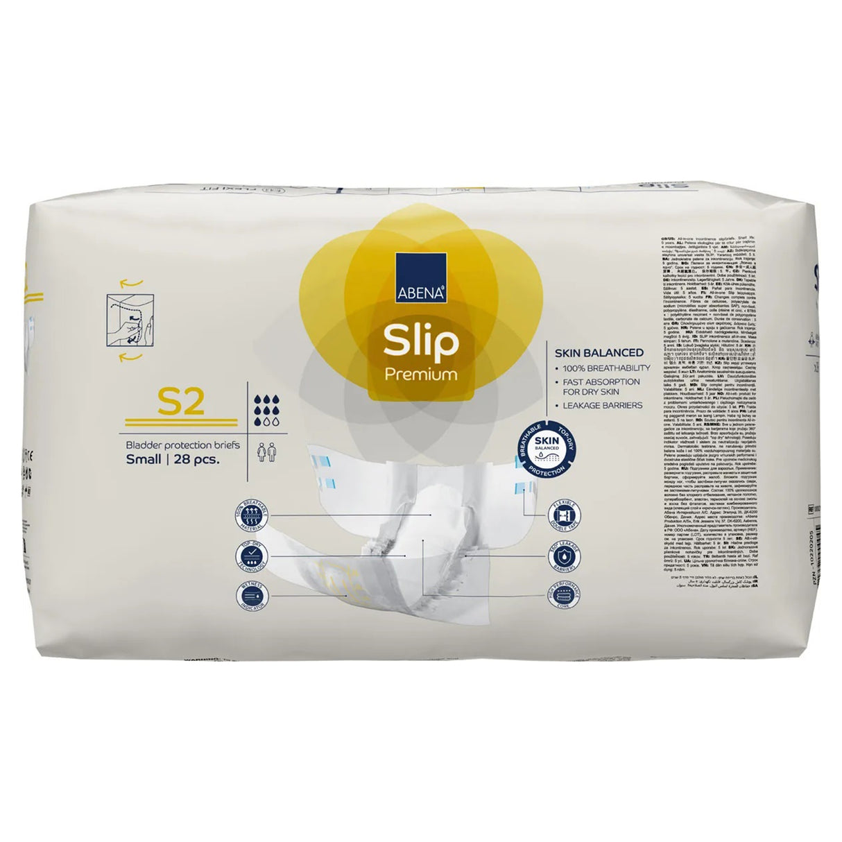Incontinence Brief Abena® Slip Premium S2 Adult Small Unisex Disposable Heavy Absorbency - BeHope