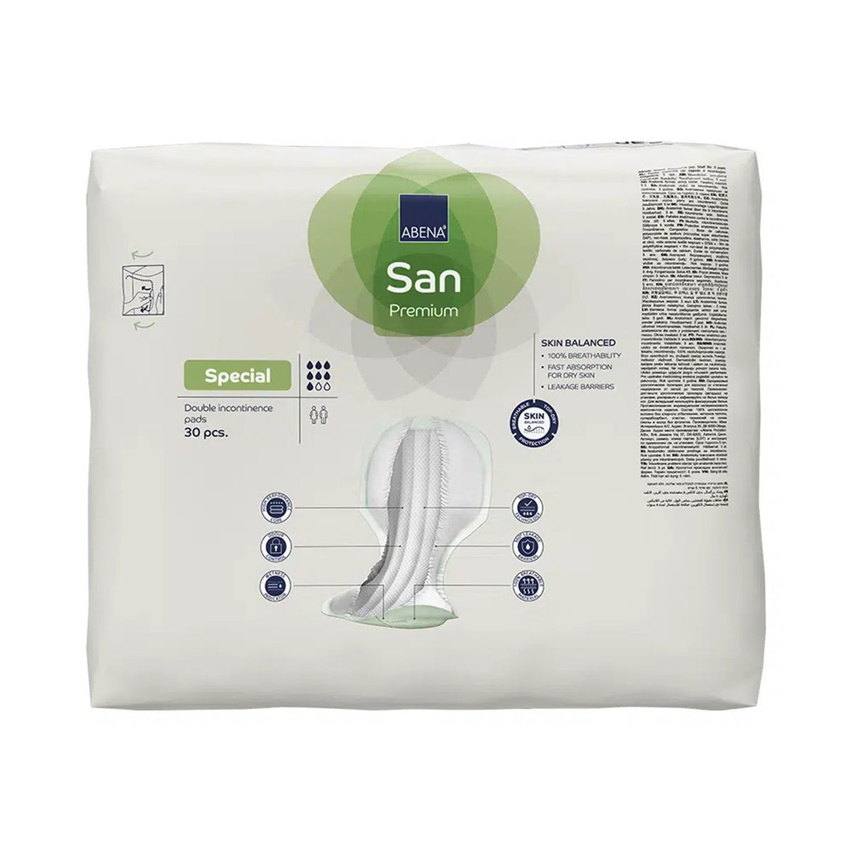 Incontinence Liner Abena® San Premium Special 14.5 X 28.7 Inch Heavy Absorbency Fluff / Polymer Core One Size Fits Most - BeHope