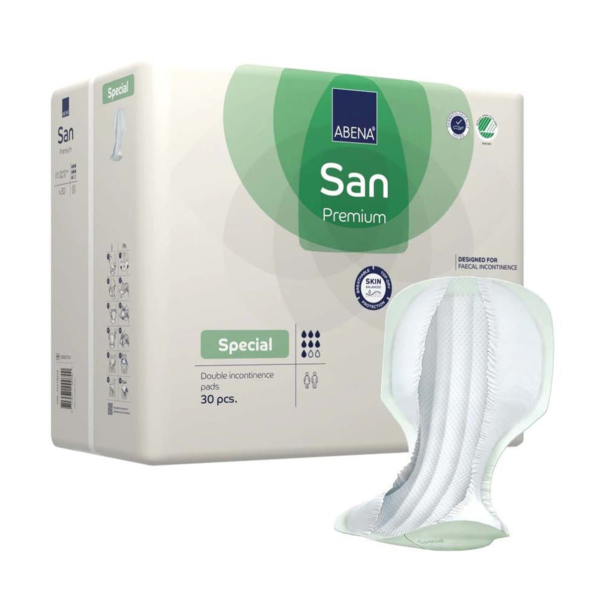 Incontinence Liner Abena® San Premium Special 14.5 X 28.7 Inch Heavy Absorbency Fluff / Polymer Core One Size Fits Most - BeHope