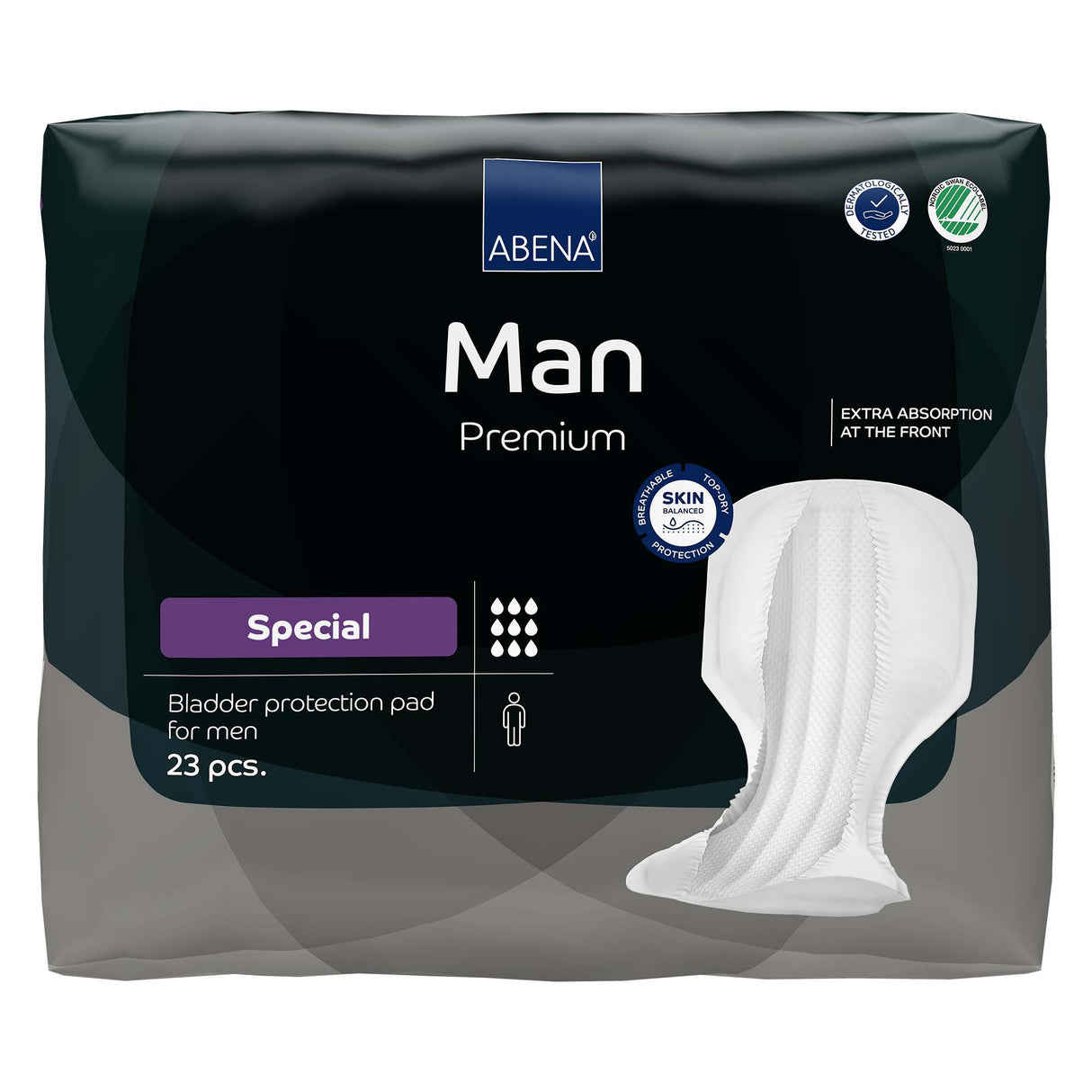 Bladder Control Pad Abena® Premium Man Special 14.5 X 28.7 Inch Heavy Absorbency Fluff / Polymer Core One Size Fits Most - BeHope