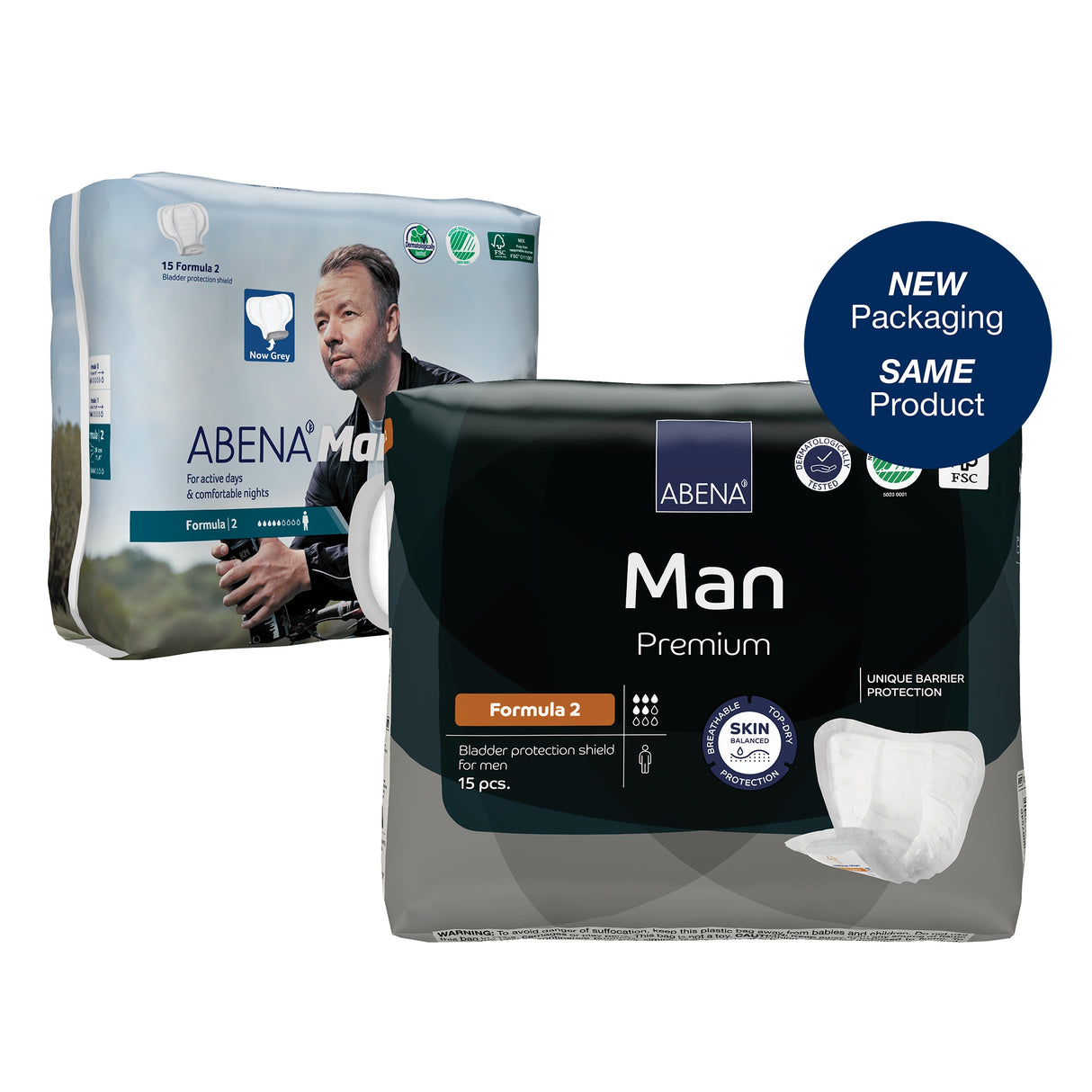 Bladder Control Pad Abena® Premium Man 9 X 11.4 Inch Moderate Absorbency Fluff / Polymer Core Size 2 - BeHope