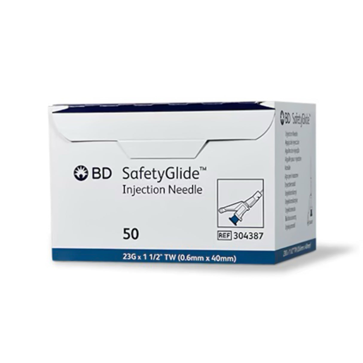 Safety Hypodermic Needle SafetyGlide™ 1-1/2 Inch Length 23 Gauge Thin Wall Sliding Safety Needle - BeHope