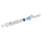 Safety Hypodermic Syringe with Needle Eclipse™ 3 mL 1-1/2 Inch 23 Gauge Hinged Safety Needle Thin Wall - BeHope