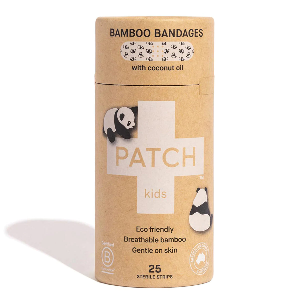 Adhesive Strip Patchâ„¢ Kids Bamboo / Coconut Oil Kid Design (Pandas) 3/4 X 3 Inch Sterile - BeHope