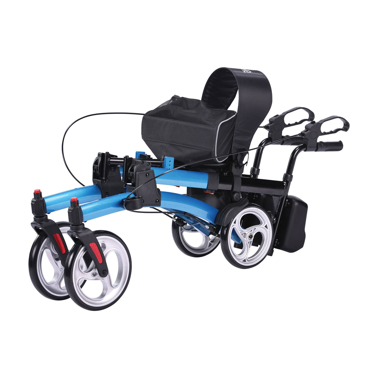 4 Wheel Rollator drive™ Upright Walker Blue Aluminum Frame - BeHope