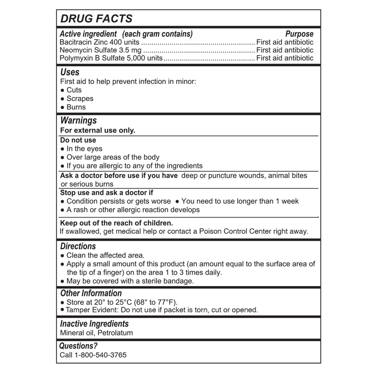 First Aid Antibiotic Ointment 0.9 Gram Individual Packet - BeHope