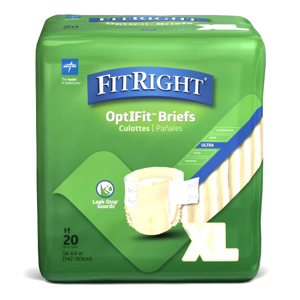 Incontinence Brief FitRight® Ultra Adult X-Large Unisex Disposable Heavy Absorbency - BeHope