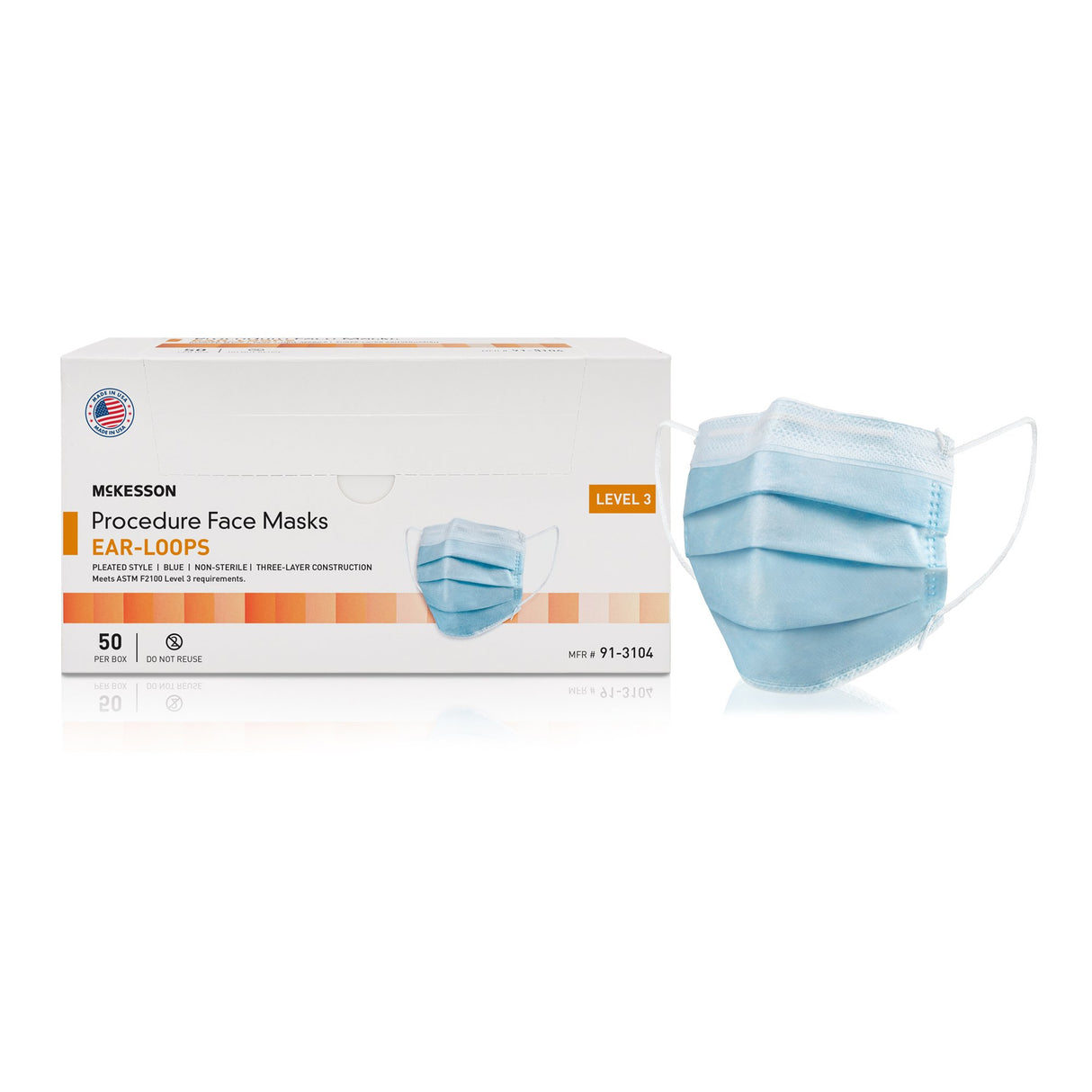 Procedure Mask McKesson ASTM Level 3 Earloops One Size Fits Most - BeHope