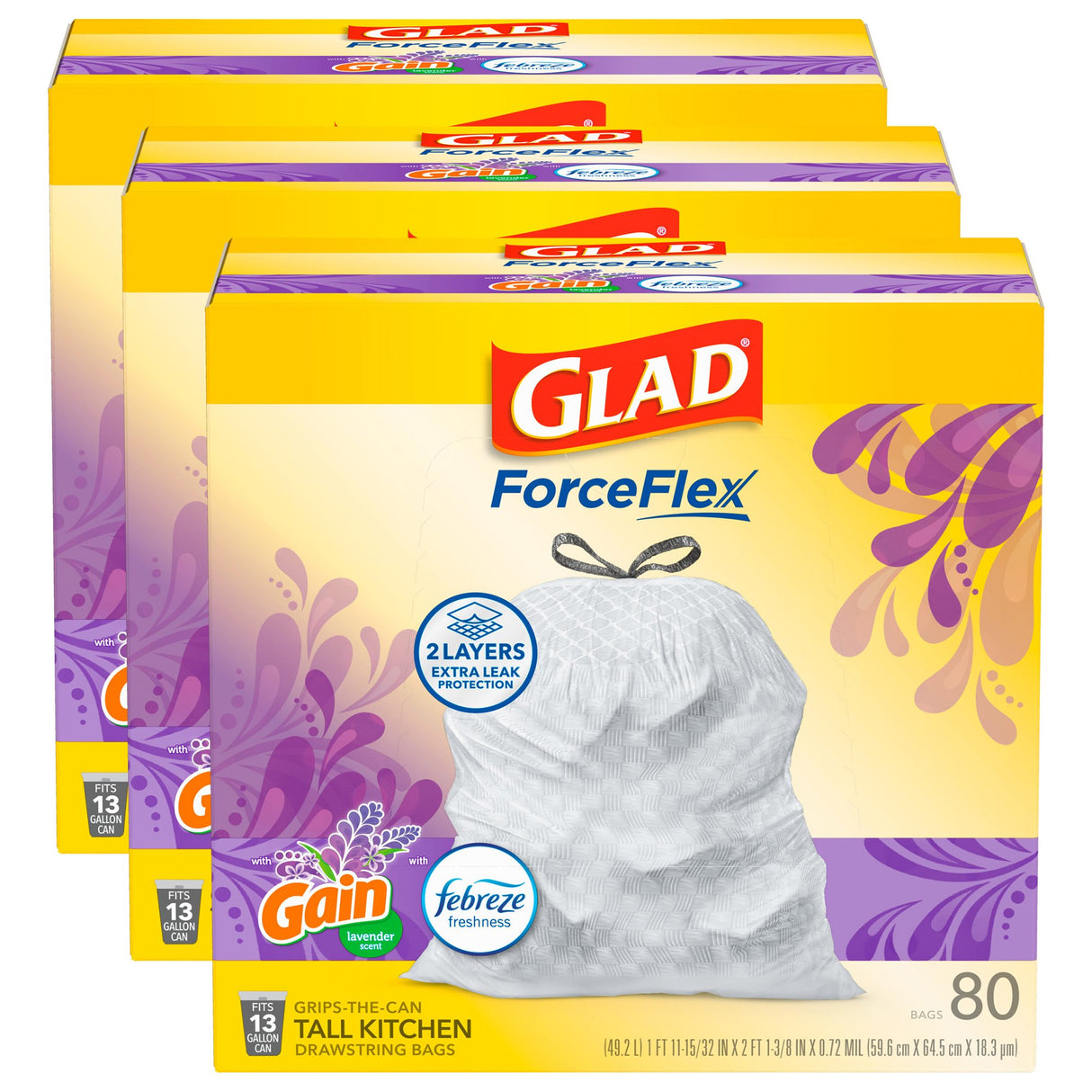 Trash Bag Glad® 13 gal. 0.72 mil 12 X 24 Inch White Tall Kitchen Dispenser Box - BeHope