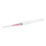 Peripheral IV Catheter TrueSafe™ BC 20 Gauge 1 Inch Polyurethane Straight Hub Blood Control Push Button Safety - BeHope