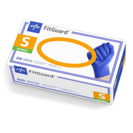 Exam Glove FitGuard™ Small NonSterile Nitrile Standard Cuff Length Textured Fingertips Dark Blue Chemo Tested - BeHope