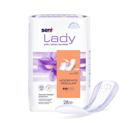 Bladder Control Pad Seni® Lady Moderate 10 Inch Length Moderate Absorbency Super Absorbent Core One Size Fits Most - BeHope