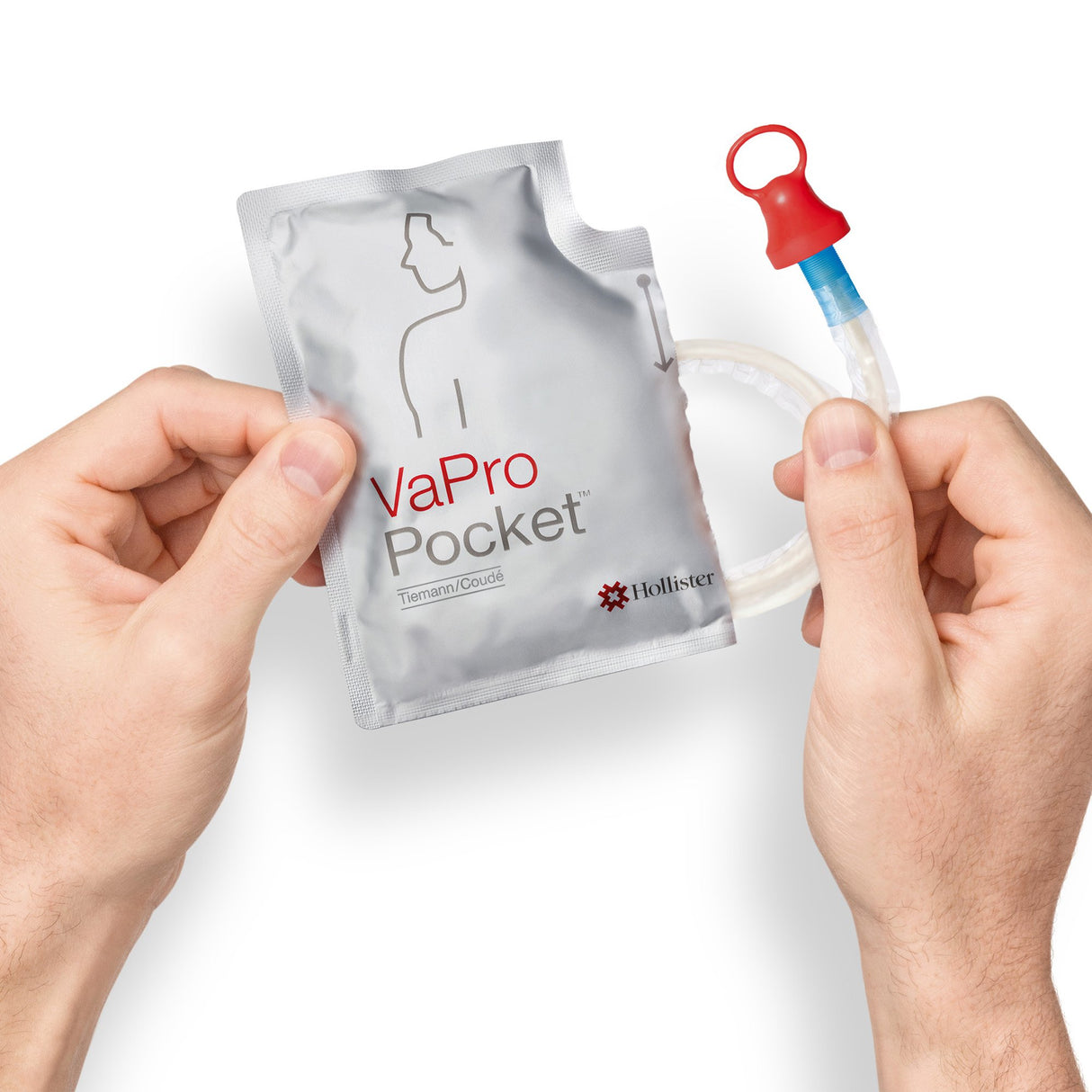 Urethral Intermittent Catheter VaPro Pocket™ Tiemann / Coudé Tip 14 Fr. PVC - BeHope