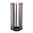 Trash Can McKesson 32 Quart / 8 gal. Silver Metal Round - BeHope