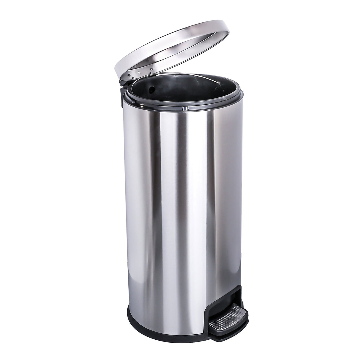 Trash Can McKesson 32 Quart / 8 gal. Silver Metal Round - BeHope