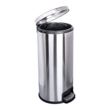 Trash Can McKesson 32 Quart / 8 gal. Silver Metal Round - BeHope