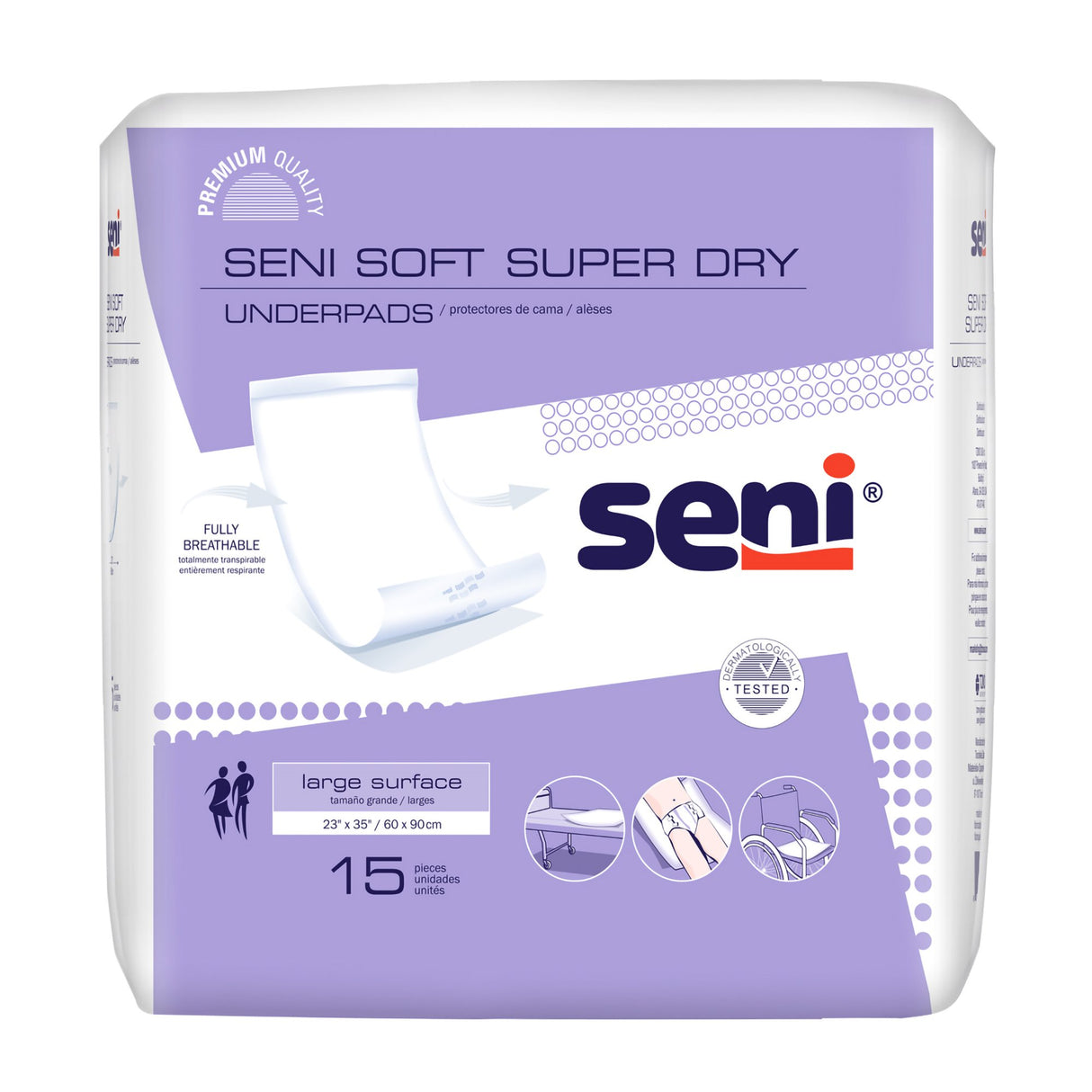 Disposable Underpad Seni® Soft Super Dry 23 X 35 Inch Cellulose Pulp Light Absorbency - BeHope