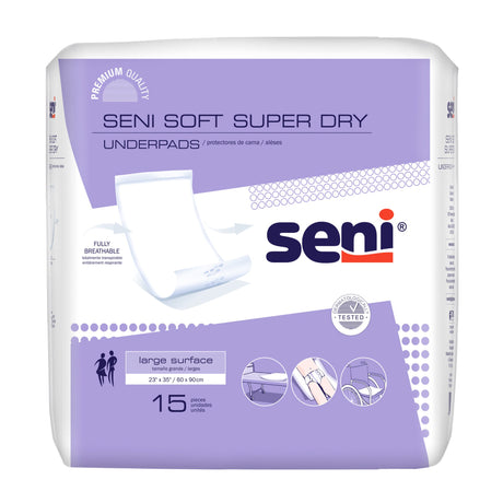 Disposable Underpad Seni® Soft Super Dry 23 X 35 Inch Cellulose Pulp Light Absorbency - BeHope