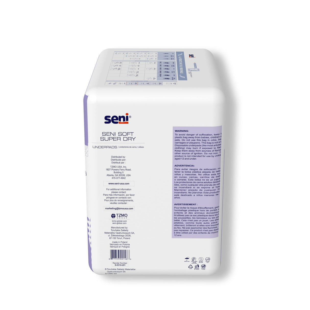 Disposable Underpad Seni® Soft Super Dry 23 X 35 Inch Cellulose Pulp Light Absorbency - BeHope