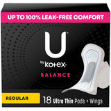 Feminine Pad U By Kotex Balance Fast Absorb pH-Balanced Comfort - BeHope