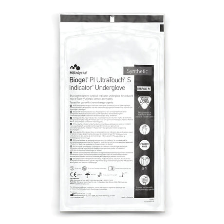 Surgical Underglove Biogel® PI UltraTouch® S Indicator® Size 6.5 Sterile Polyisoprene Standard Cuff Length Smooth Blue Chemo Tested - BeHope