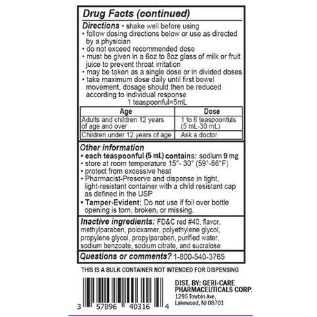 Stool Softener Geri-care® Liquid Docusate Sodium - BeHope