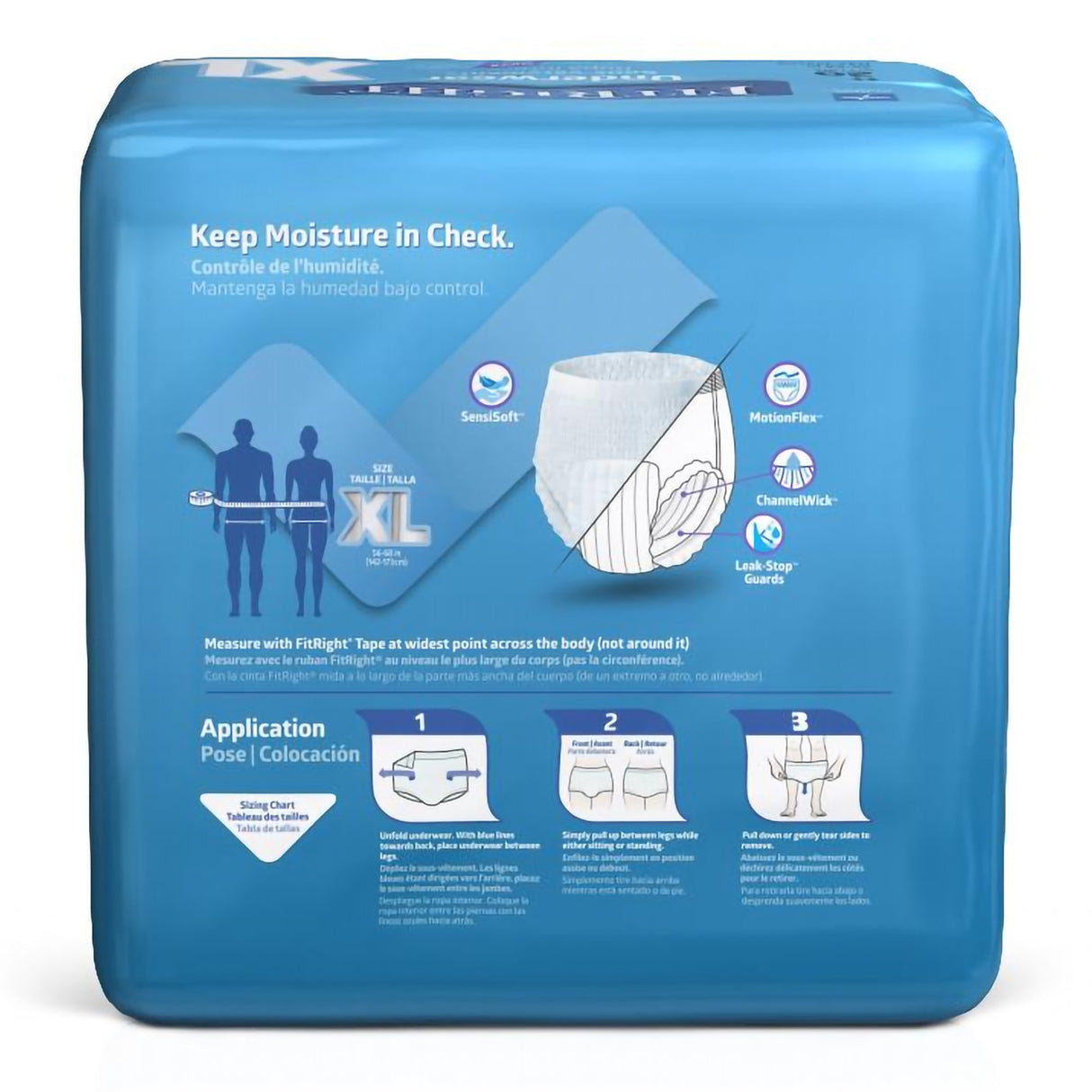 Absorbent Underwear FitRight® Super Pull On with Tear Away Seams Adult X-Large Unisex Disposable Heavy Absorbency - BeHope