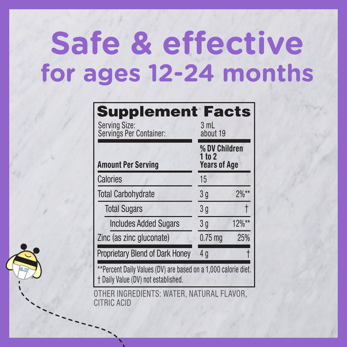 Children's Cold and Cough Relief Zarbee's® Baby Cough Syrup + Immune 3 mg - 3 mg / 3 mL Strength Syrup 2 oz. - BeHope