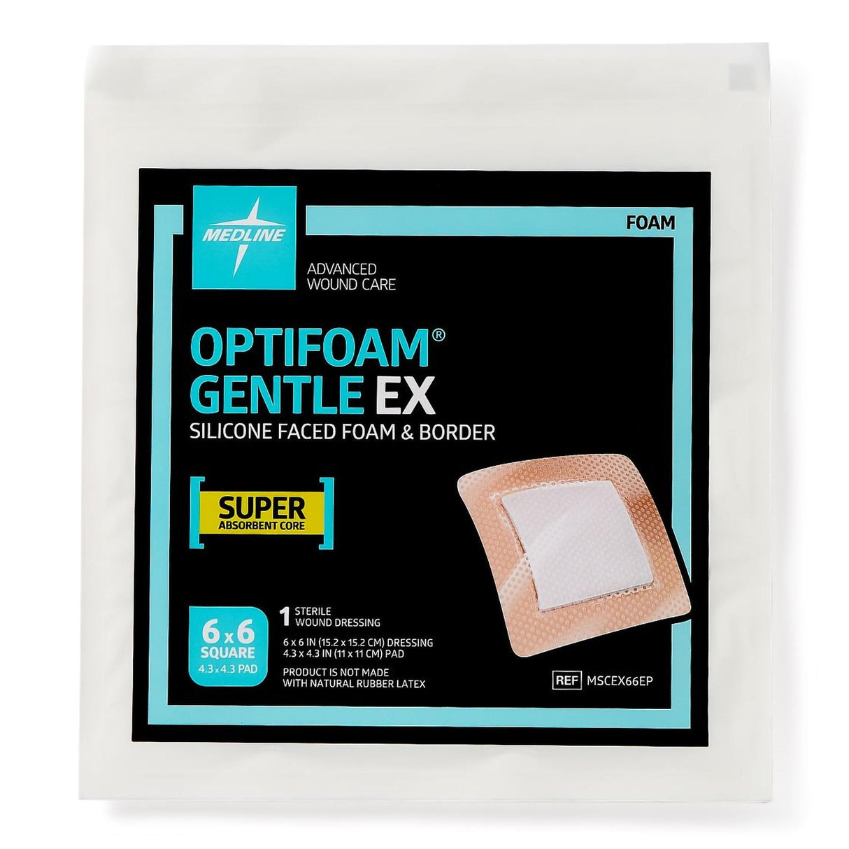 Foam Dressing Optifoam® Gentle Ex With Border Waterproof Backing Silicone Face And Border Square Sterile