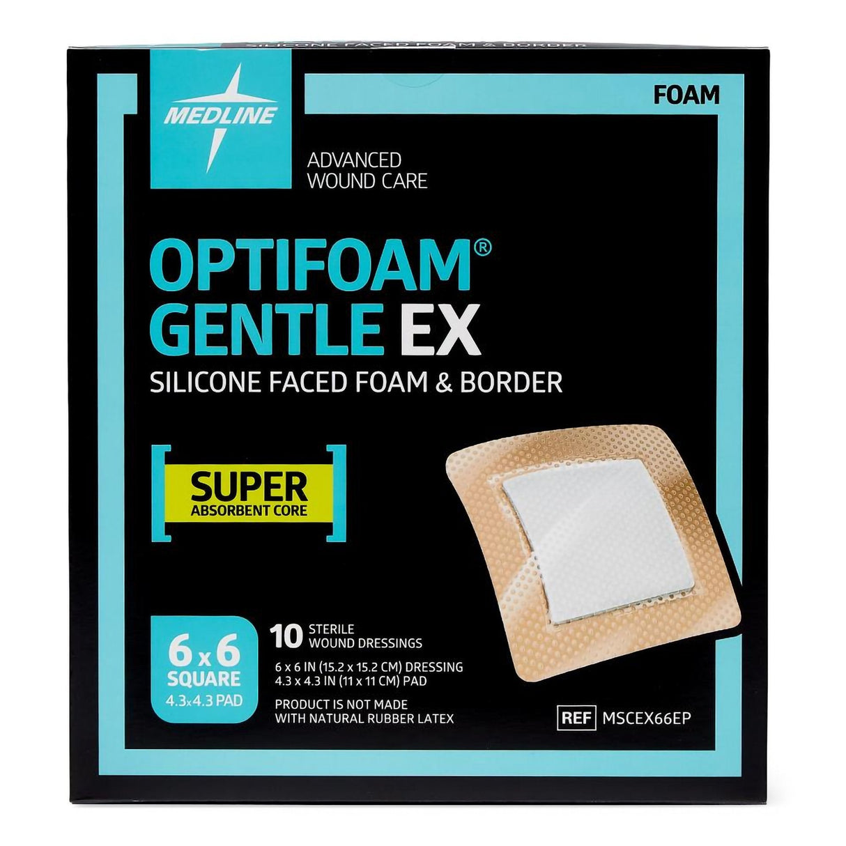 Foam Dressing Optifoam® Gentle Ex With Border Waterproof Backing Silicone Face And Border Square Sterile