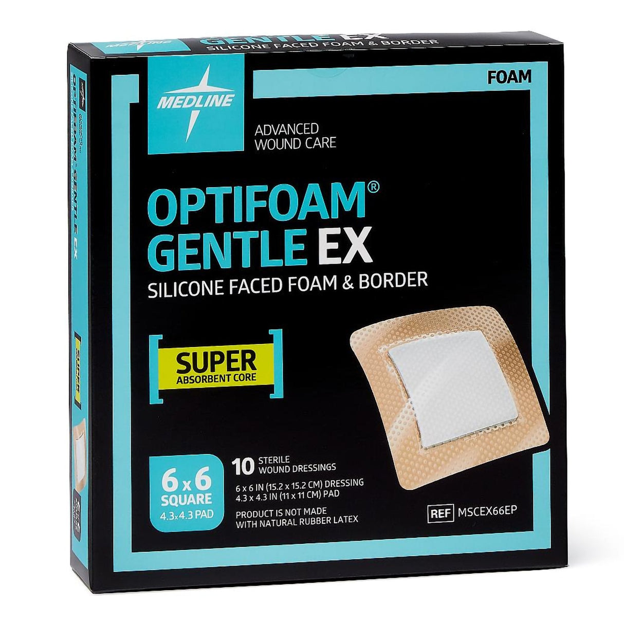 Foam Dressing Optifoam® Gentle Ex With Border Waterproof Backing Silicone Face And Border Square Sterile