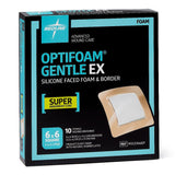 Foam Dressing Optifoam® Gentle Ex With Border Waterproof Backing Silicone Face And Border Square Sterile