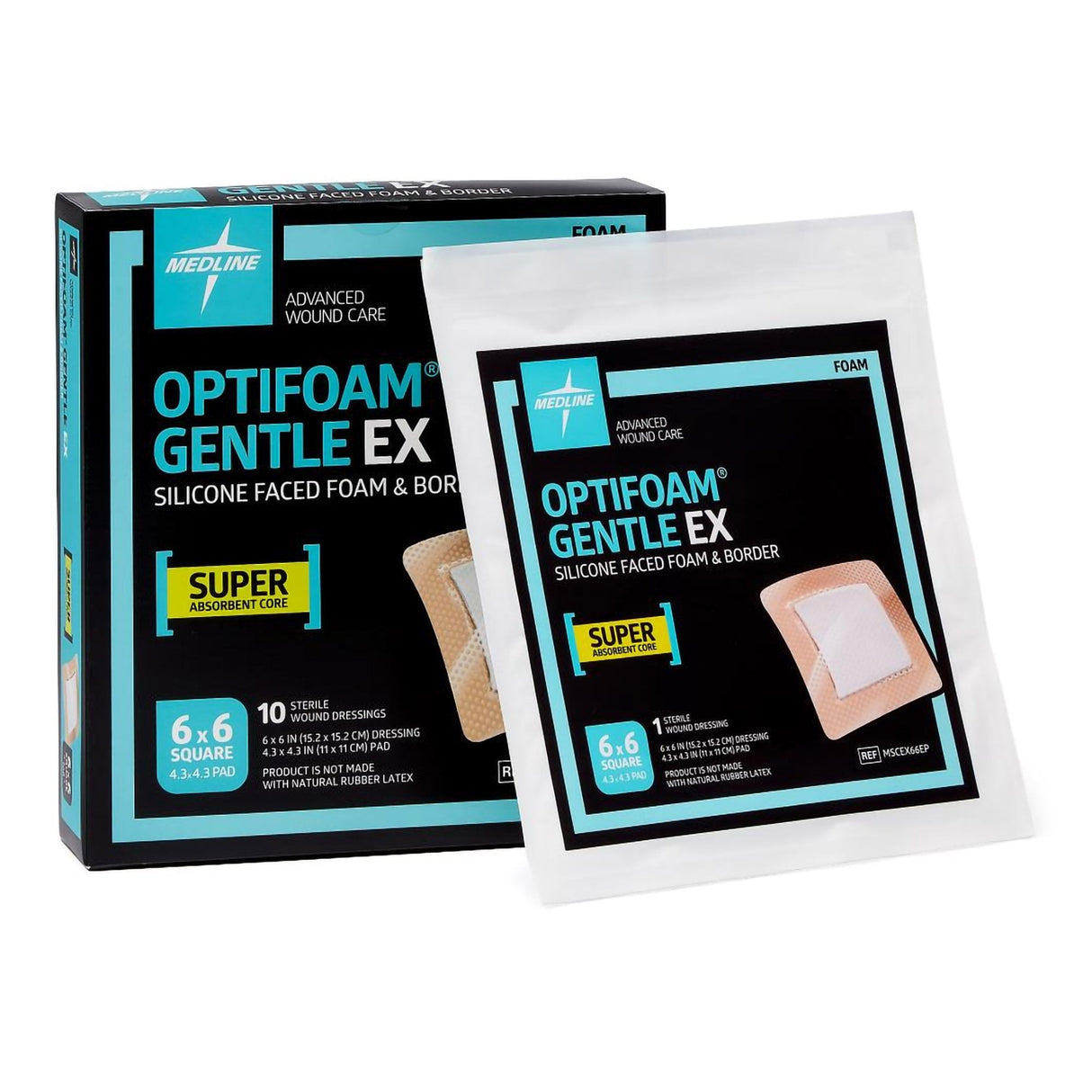 Foam Dressing Optifoam® Gentle Ex With Border Waterproof Backing Silicone Face And Border Square Sterile