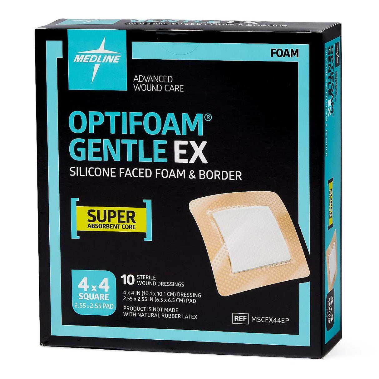 Foam Dressing Optifoam® Gentle Ex With Border Waterproof Backing Silicone Face And Border Square Sterile