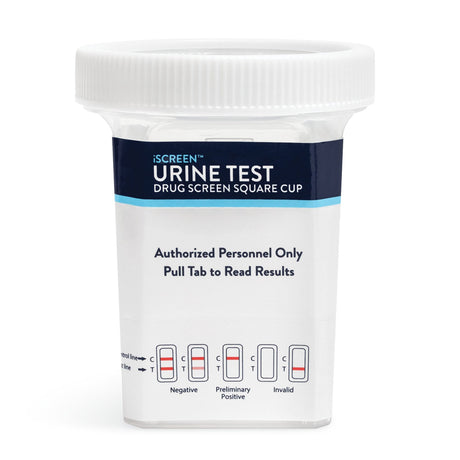 Drugs of Abuse Test Kit iScreen® DX AMP, BAR, BUP, BZO, COC, mAMP/MET, OPI300, OXY, MTD, THC (CR, OX, SG) 25 Tests CLIA Waived - BeHope