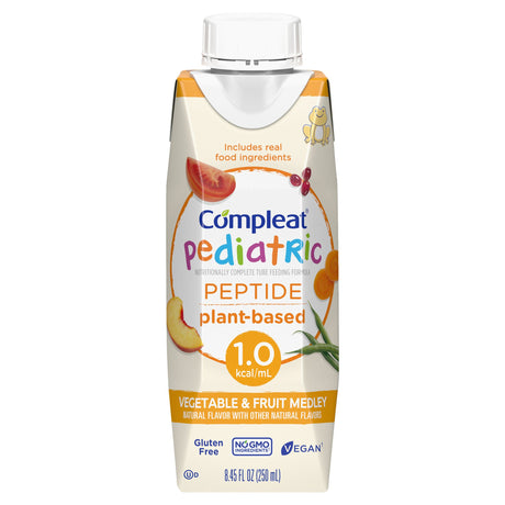 Pediatric Tube Feeding Formula Compleat® Pediatric Peptide 1.0 Vegetable / Fruit Medley Flavor 250 mL Reclosable Carton Liquid Plant Based - BeHope