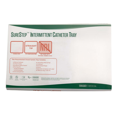 Intermittent Catheter Tray Surestep™ Straight Tip 16 Fr Silicone - BeHope
