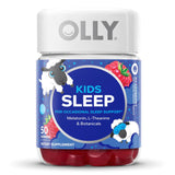 Dietary Supplement OLLY® Kids Sleep L-Theanine / Melatonin / Botanicals 15 mg - 0.5 mg - 2.5 mg Strength Gummy 50 per Bottle Raspberry Flavor - BeHope