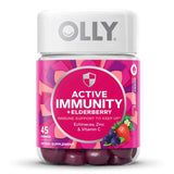 Dietary Supplement OLLY® Active Immunity+Elderberry Echinacea / Black Elderberry Extract / Zinc / Vitamin C 40 mg - 65 mg - 5 mg - 180 mg Strength Gummy 45 per Bottle Berry Brave Flavor - BeHope
