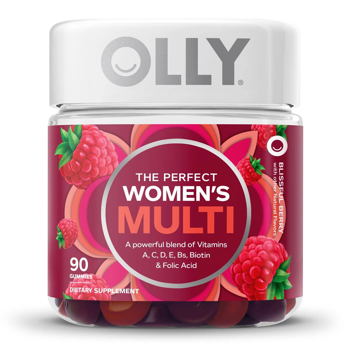 Multivitamin Supplement OLLY® Women's Multi MultiVitamins With Folic Acid Assorted Strengths - 240 mcg Gummy 90 per Bottle Blissful Berry Flavor - BeHope
