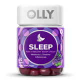 Dietary Supplement OLLY® Sleep L-Theanine / Melatonin / Botanicals 100 mg - 3 mg - 16 to 17 mg Strength Gummy 50 per Bottle Blackberry Zen Flavor - BeHope