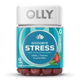Dietary Supplement OLLY® Goodbye Stress® GABA / L-Theanine / Lemon Balm Extract 100 mg - 50 mg - 75 mg Strength Gummy 42 per Bottle Berry Verbena Flavor - BeHope