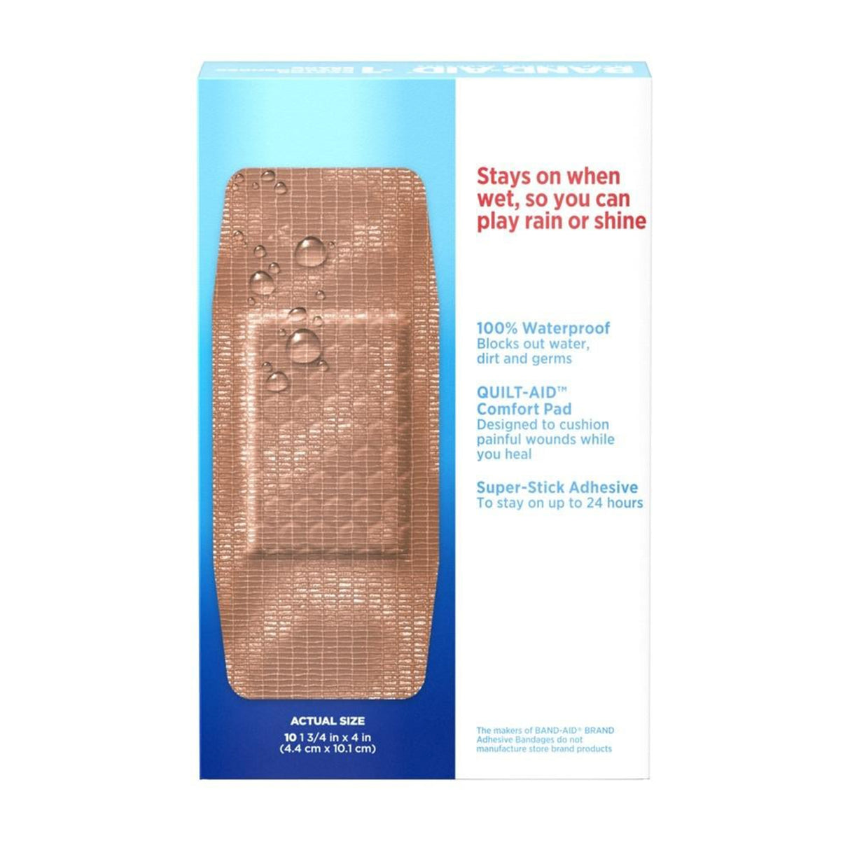 Waterproof Adhesive Strip Band-AidÂ® Water BlockÂ® Tough Stripsâ„¢ Plastic Tan 1-3/4 X 4 Inch Sterile - BeHope