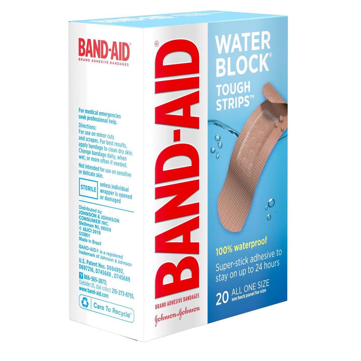 Waterproof Adhesive Strip Band-AidÂ® Water BlockÂ® Tough Stripsâ„¢ Plastic Tan 1-3/4 X 4 Inch Sterile - BeHope