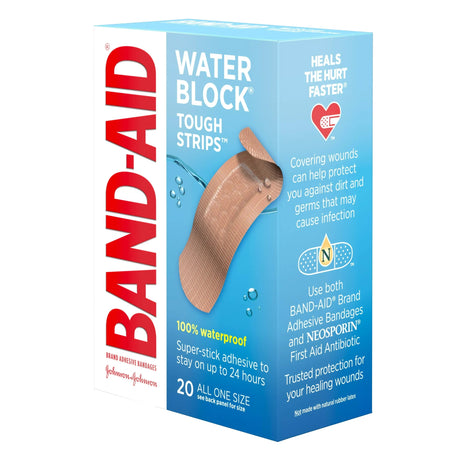 Waterproof Adhesive Strip Band-AidÂ® Water BlockÂ® Tough Stripsâ„¢ Plastic Tan 1-3/4 X 4 Inch Sterile - BeHope